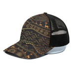 Tribal Ethnic African Pattern Print Black Mesh Trucker Cap
