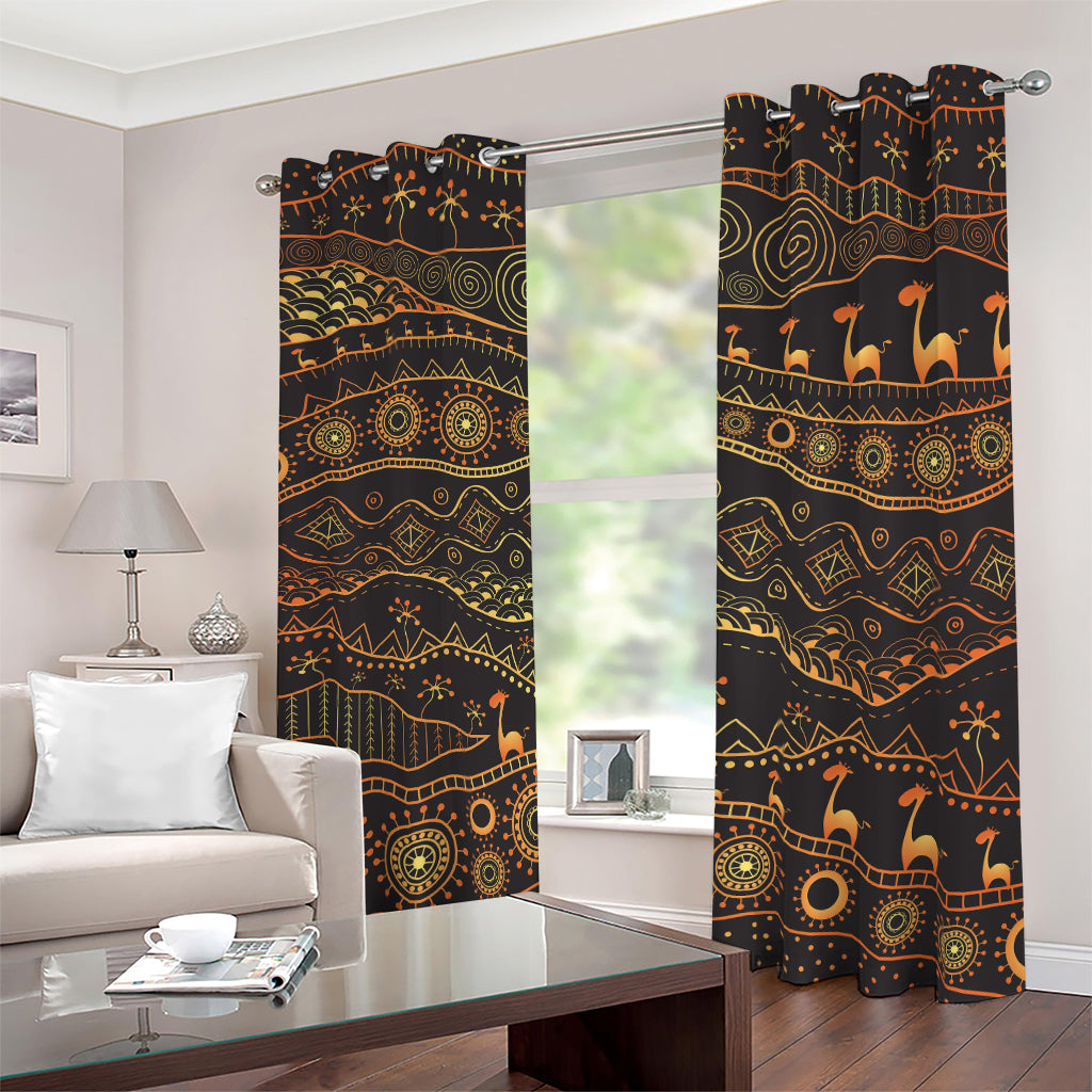 Tribal Ethnic African Pattern Print Blackout Grommet Curtains