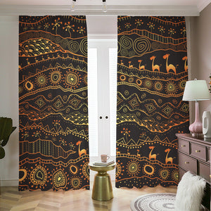 Tribal Ethnic African Pattern Print Blackout Pencil Pleat Curtains