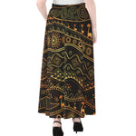 Tribal Ethnic African Pattern Print Chiffon Maxi Skirt