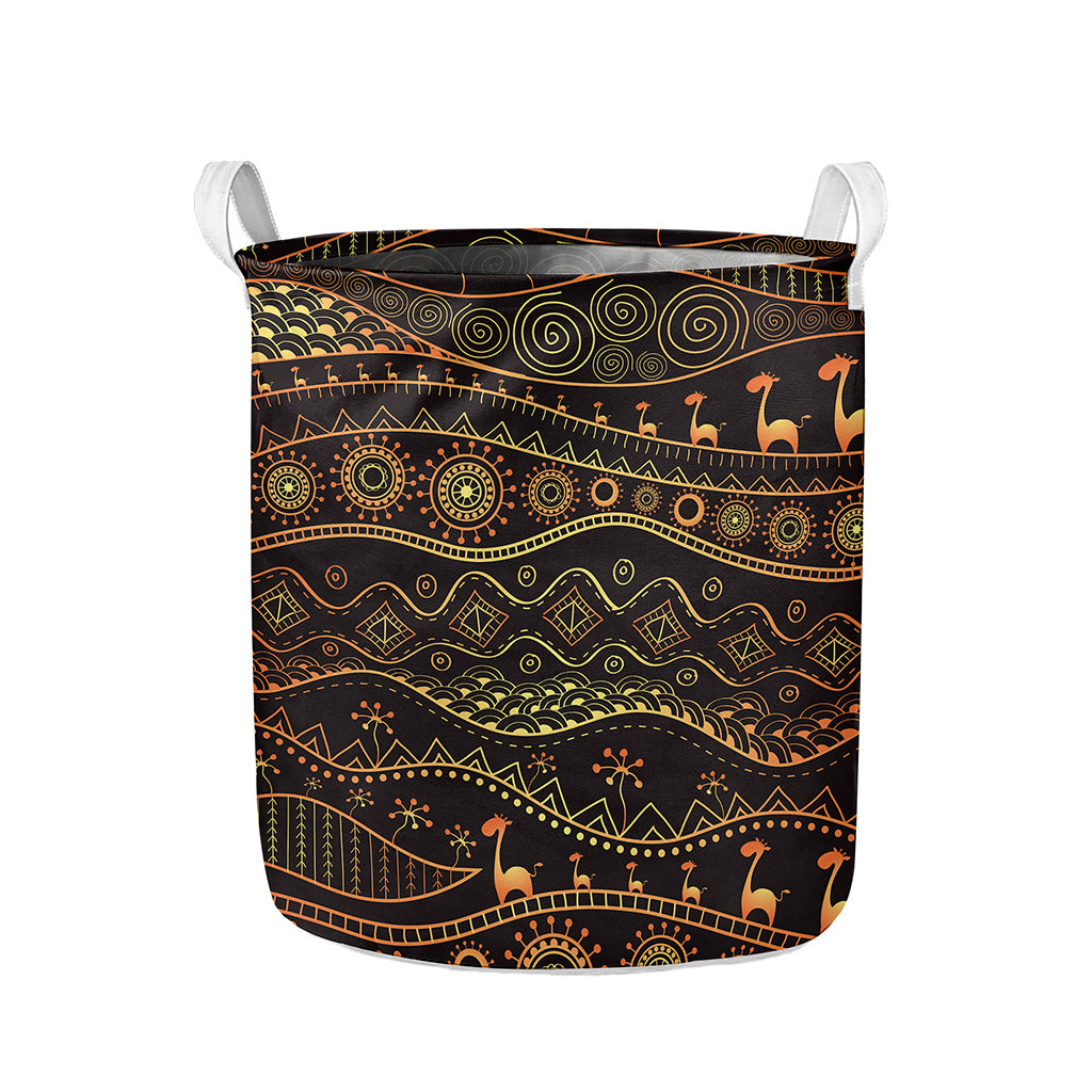 Tribal Ethnic African Pattern Print Collapsible Laundry Basket