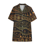Tribal Ethnic African Pattern Print Cotton Hawaiian Shirt