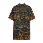 Tribal Ethnic African Pattern Print Cotton Hawaiian Shirt