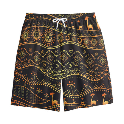 Tribal Ethnic African Pattern Print Cotton Shorts