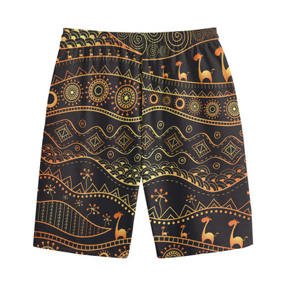 Tribal Ethnic African Pattern Print Cotton Shorts
