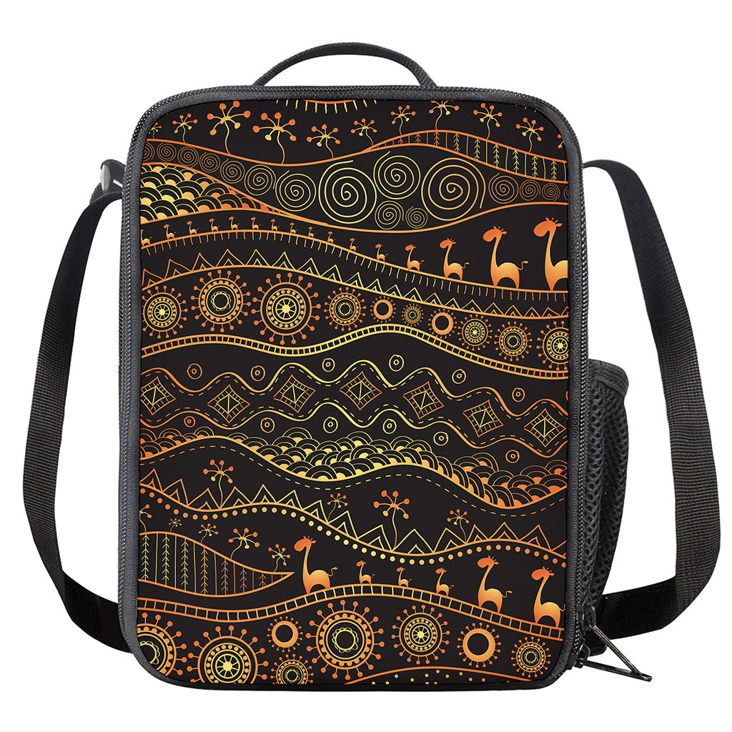 Tribal Ethnic African Pattern Print Crossbody Lunch Bag