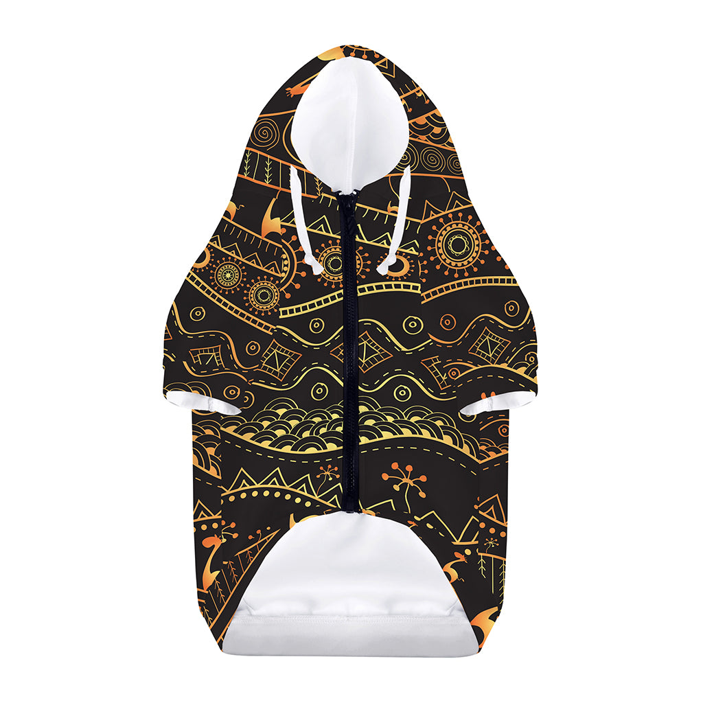 Tribal Ethnic African Pattern Print Dog Zip Up Hoodie