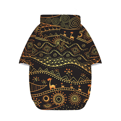 Tribal Ethnic African Pattern Print Dog Zip Up Hoodie