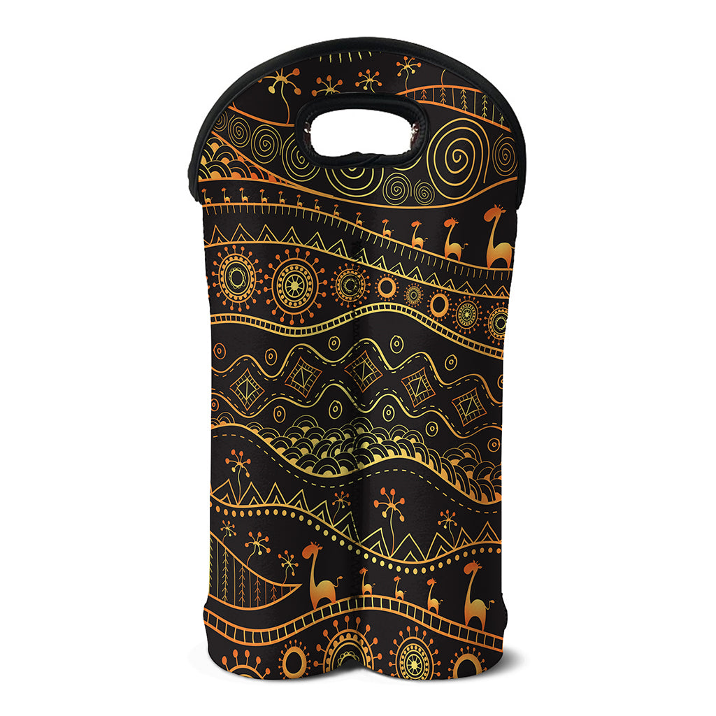 Tribal Ethnic African Pattern Print Double Neoprene Wine Tote
