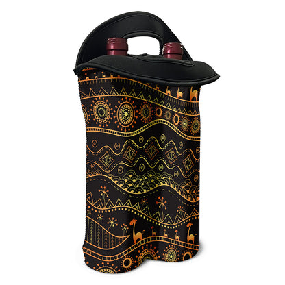 Tribal Ethnic African Pattern Print Double Neoprene Wine Tote