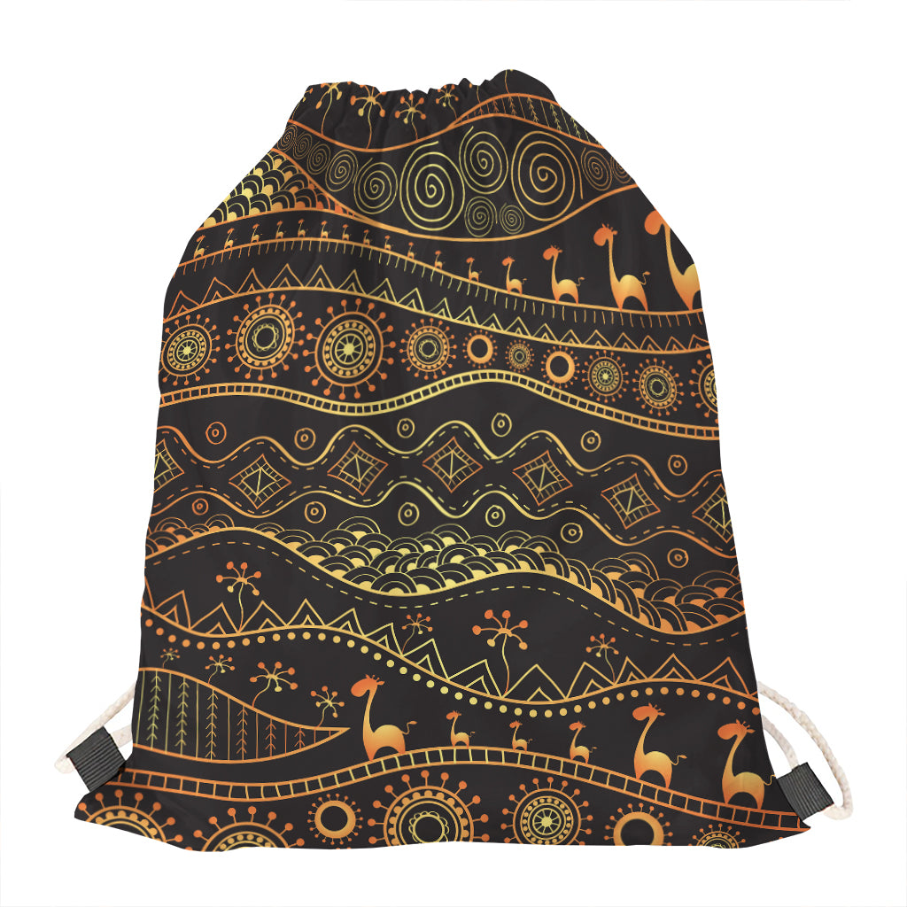 Tribal Ethnic African Pattern Print Drawstring Bag