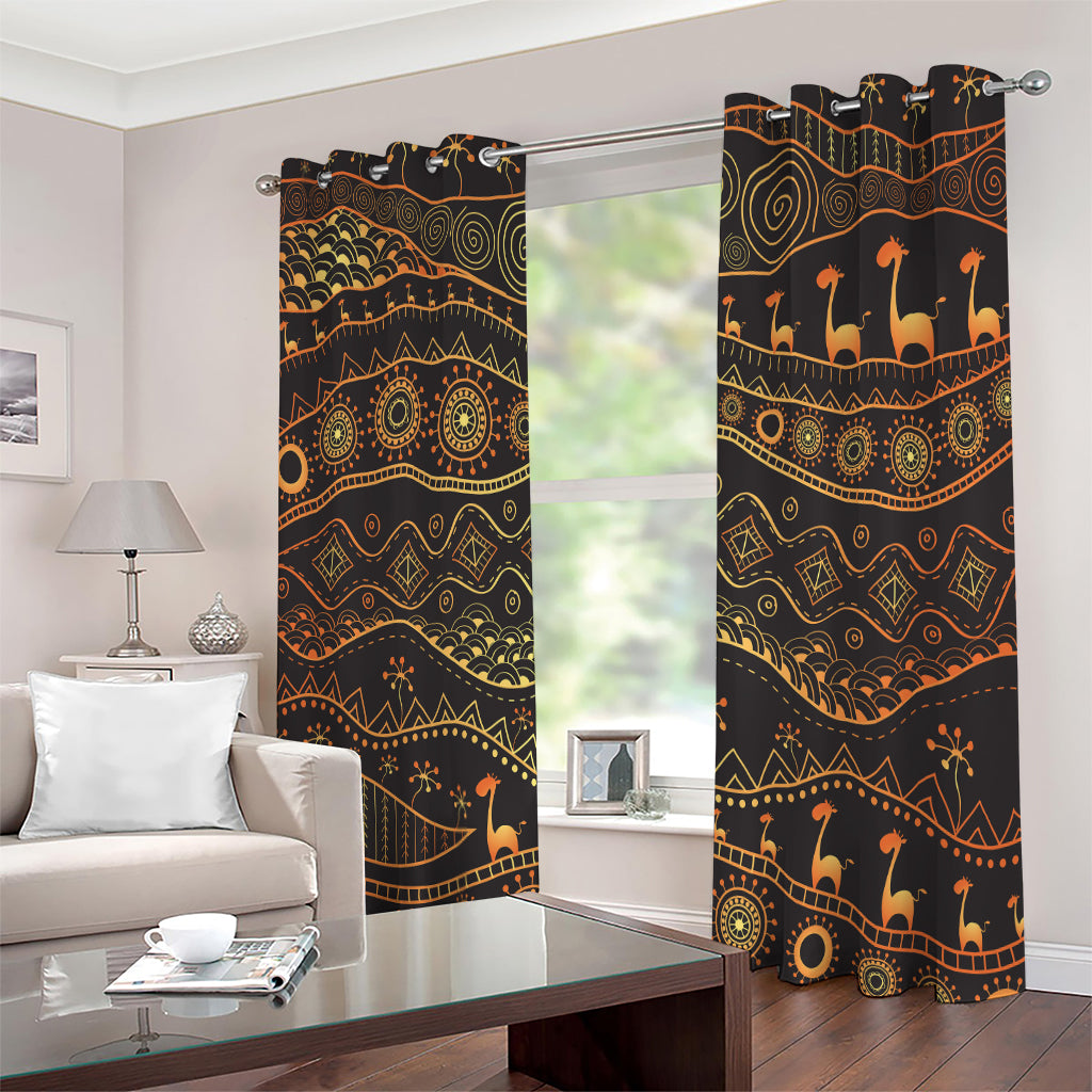 Tribal Ethnic African Pattern Print Extra Wide Grommet Curtains