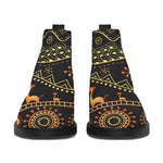 Tribal Ethnic African Pattern Print Flat Ankle Boots