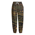 Tribal Ethnic African Pattern Print Fleece Lined Knit Pants