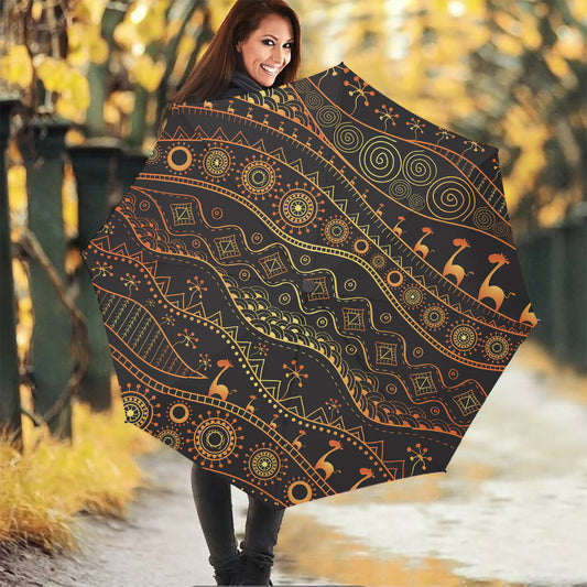 Tribal Ethnic African Pattern Print Foldable Umbrella