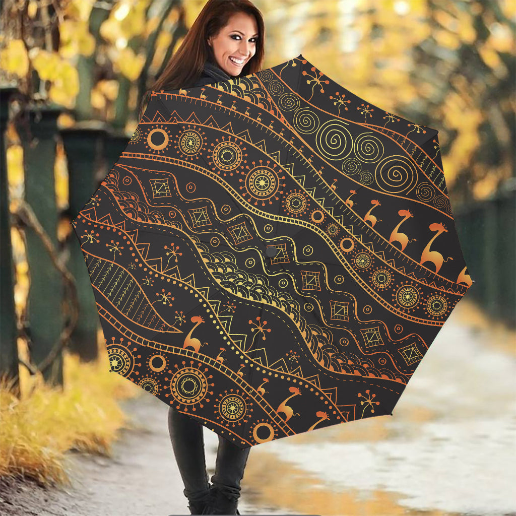 Tribal Ethnic African Pattern Print Foldable Umbrella