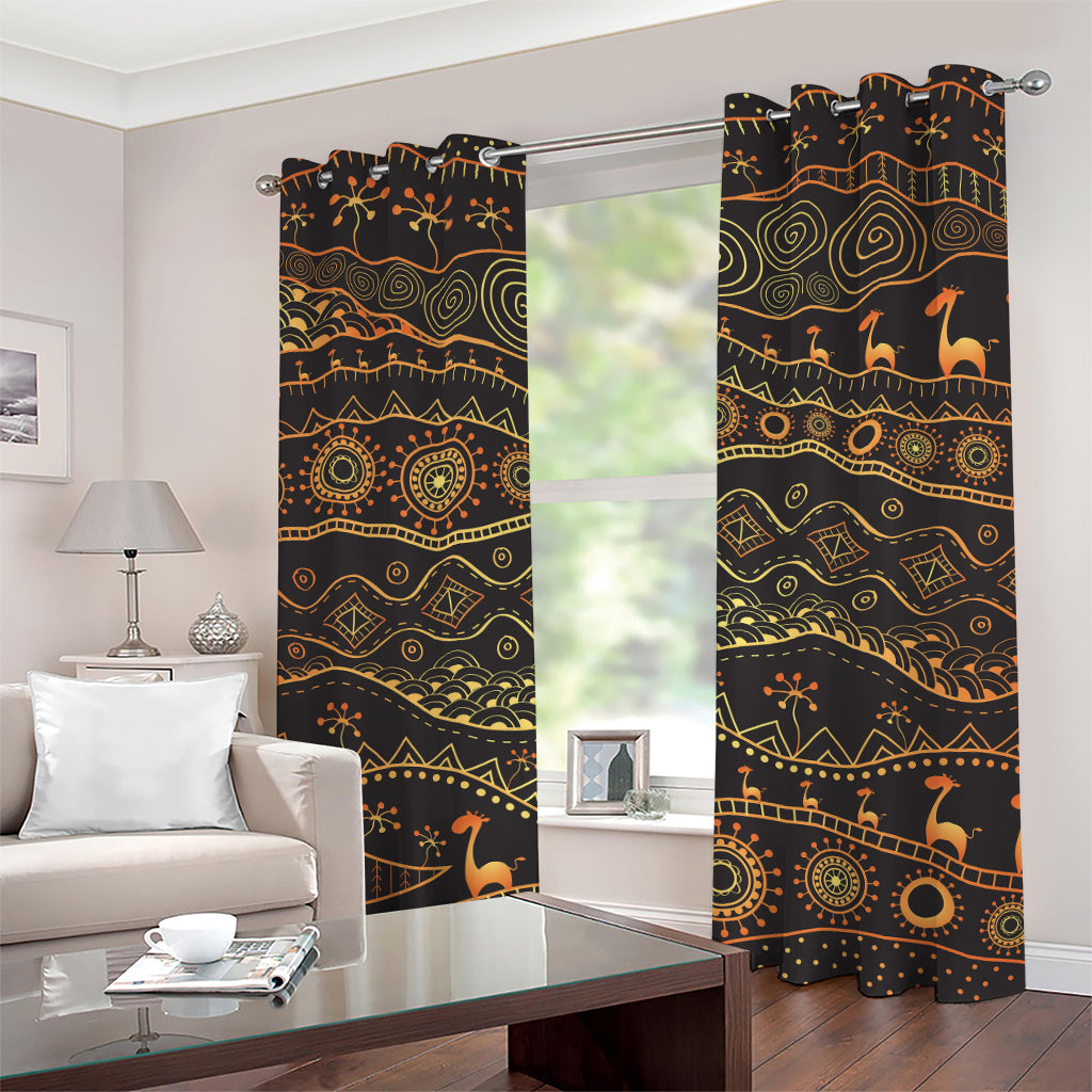 Tribal Ethnic African Pattern Print Grommet Curtains