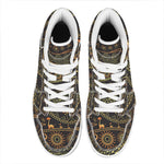 Tribal Ethnic African Pattern Print High Top Leather Sneakers