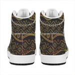 Tribal Ethnic African Pattern Print High Top Leather Sneakers