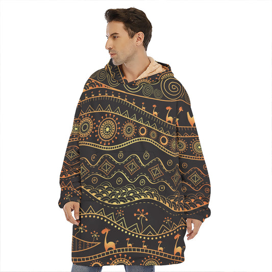 Tribal Ethnic African Pattern Print Hoodie Blanket