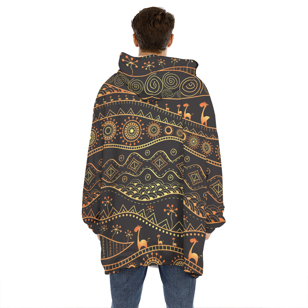 Tribal Ethnic African Pattern Print Hoodie Blanket