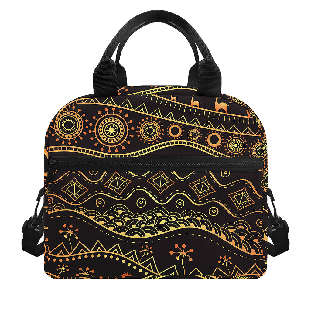 Tribal Ethnic African Pattern Print Insulated Lunch Bag