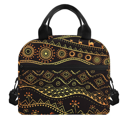 Tribal Ethnic African Pattern Print Insulated Lunch Bag