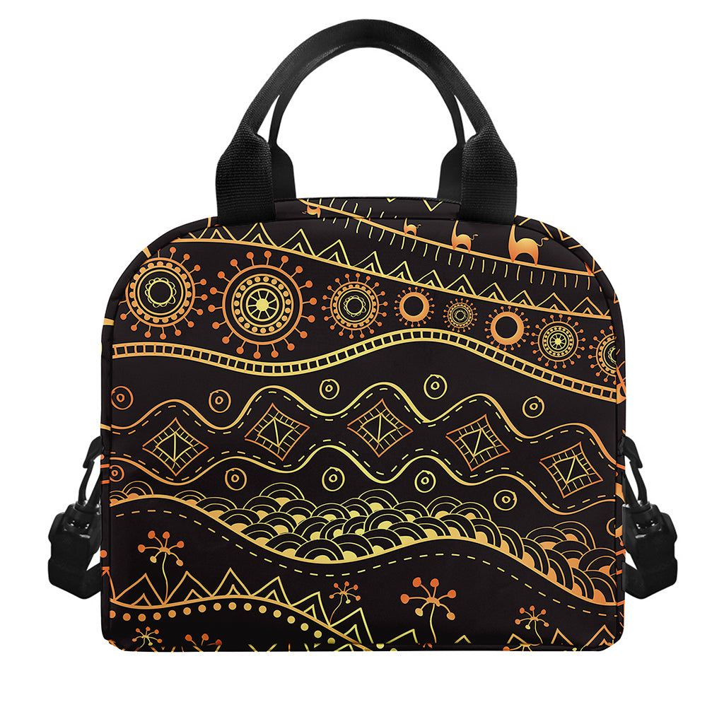Tribal Ethnic African Pattern Print Insulated Lunch Bag