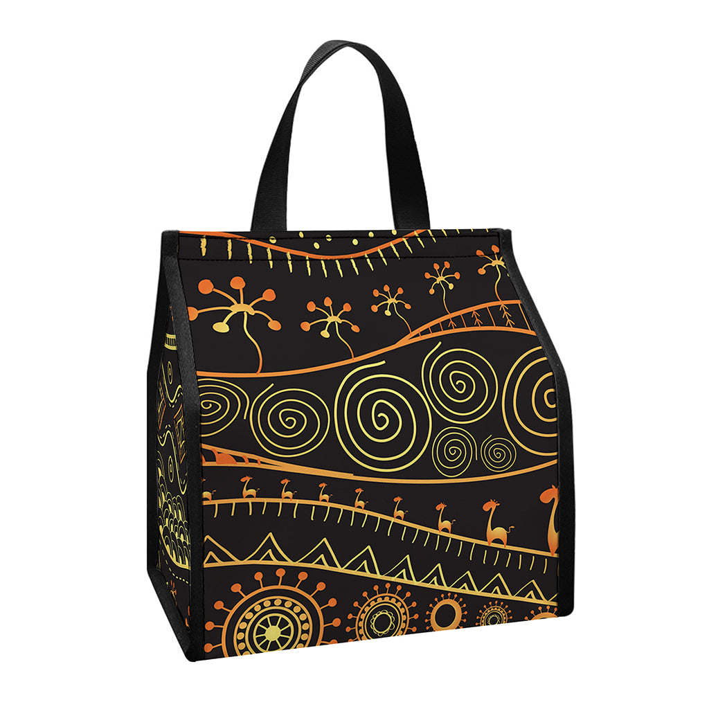Tribal Ethnic African Pattern Print Insulated Lunch Tote