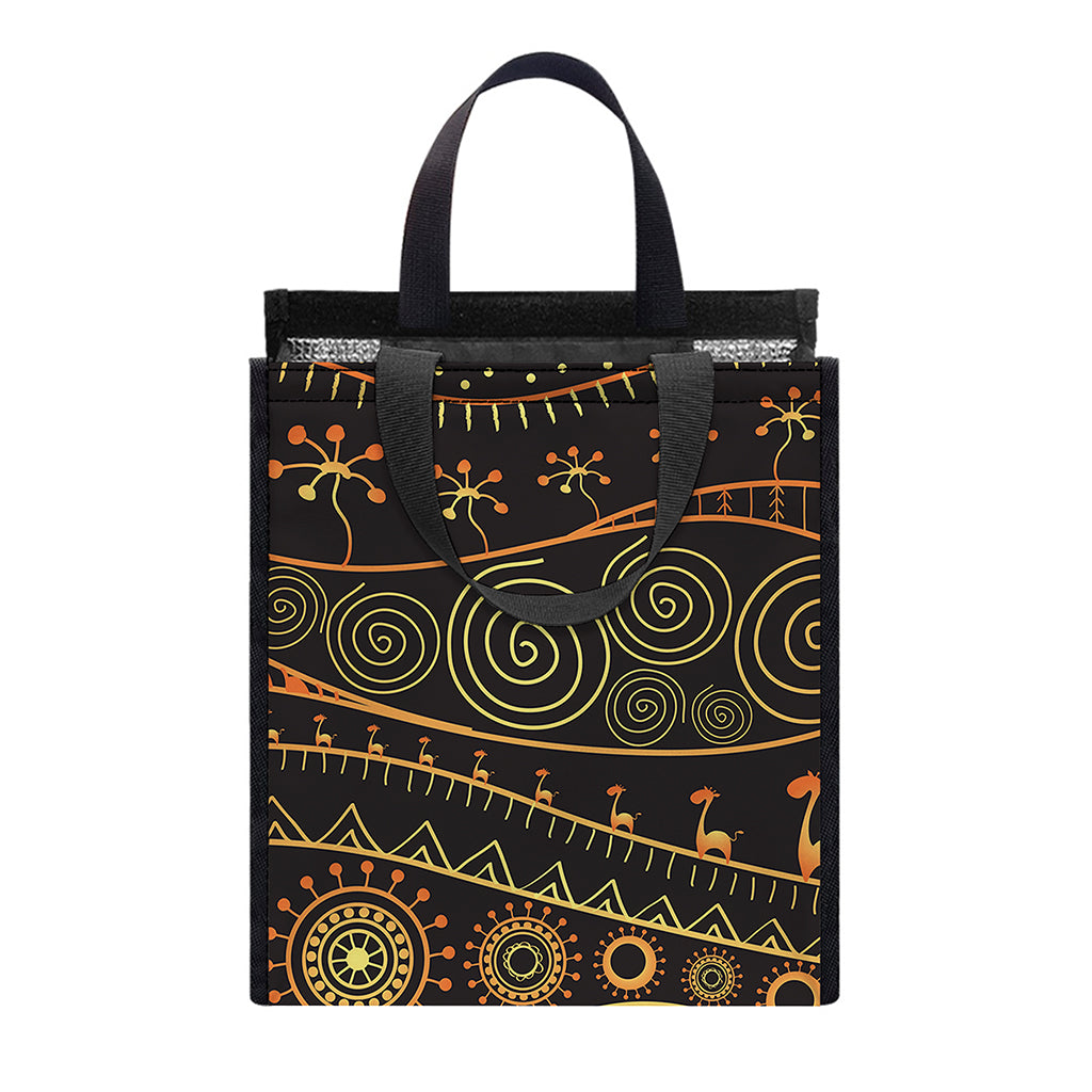 Tribal Ethnic African Pattern Print Insulated Lunch Tote