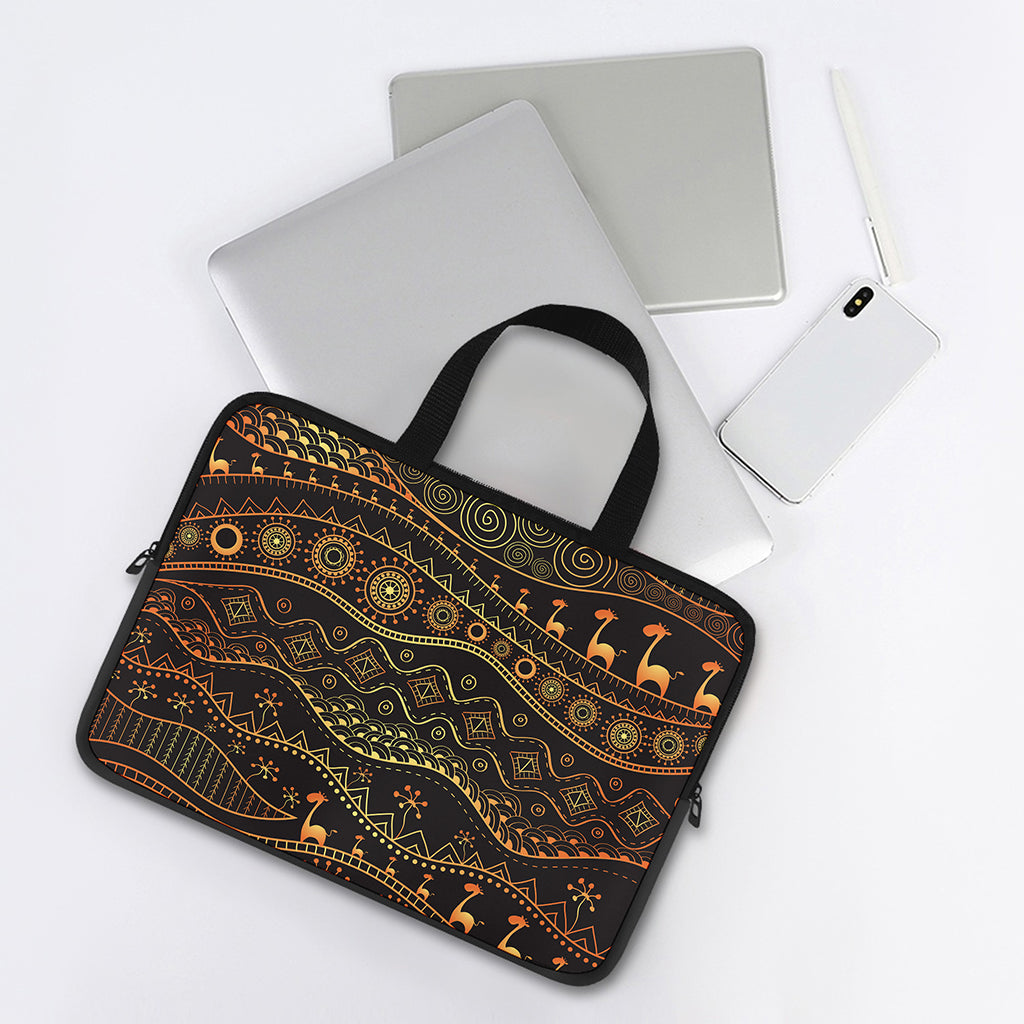 Tribal Ethnic African Pattern Print Laptop Sleeve With Handle