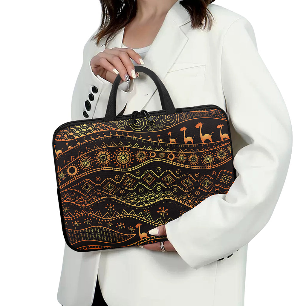 Tribal Ethnic African Pattern Print Laptop Sleeve With Handle