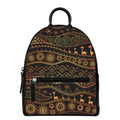 Tribal Ethnic African Pattern Print Leather Backpack