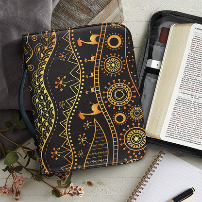 Tribal Ethnic African Pattern Print Leather Bible Cover