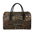 Tribal Ethnic African Pattern Print Leather Duffel Bag