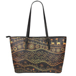 Tribal Ethnic African Pattern Print Leather Tote Bag