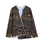 Tribal Ethnic African Pattern Print Long Sleeve Short Coat