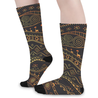 Tribal Ethnic African Pattern Print Long Socks