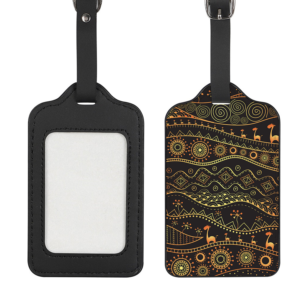 Tribal Ethnic African Pattern Print Luggage Tag