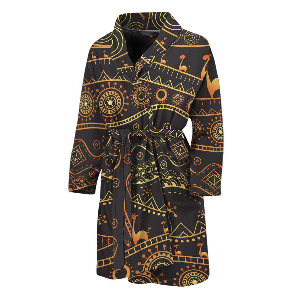 Tribal Ethnic African Pattern Print Men's Bathrobe