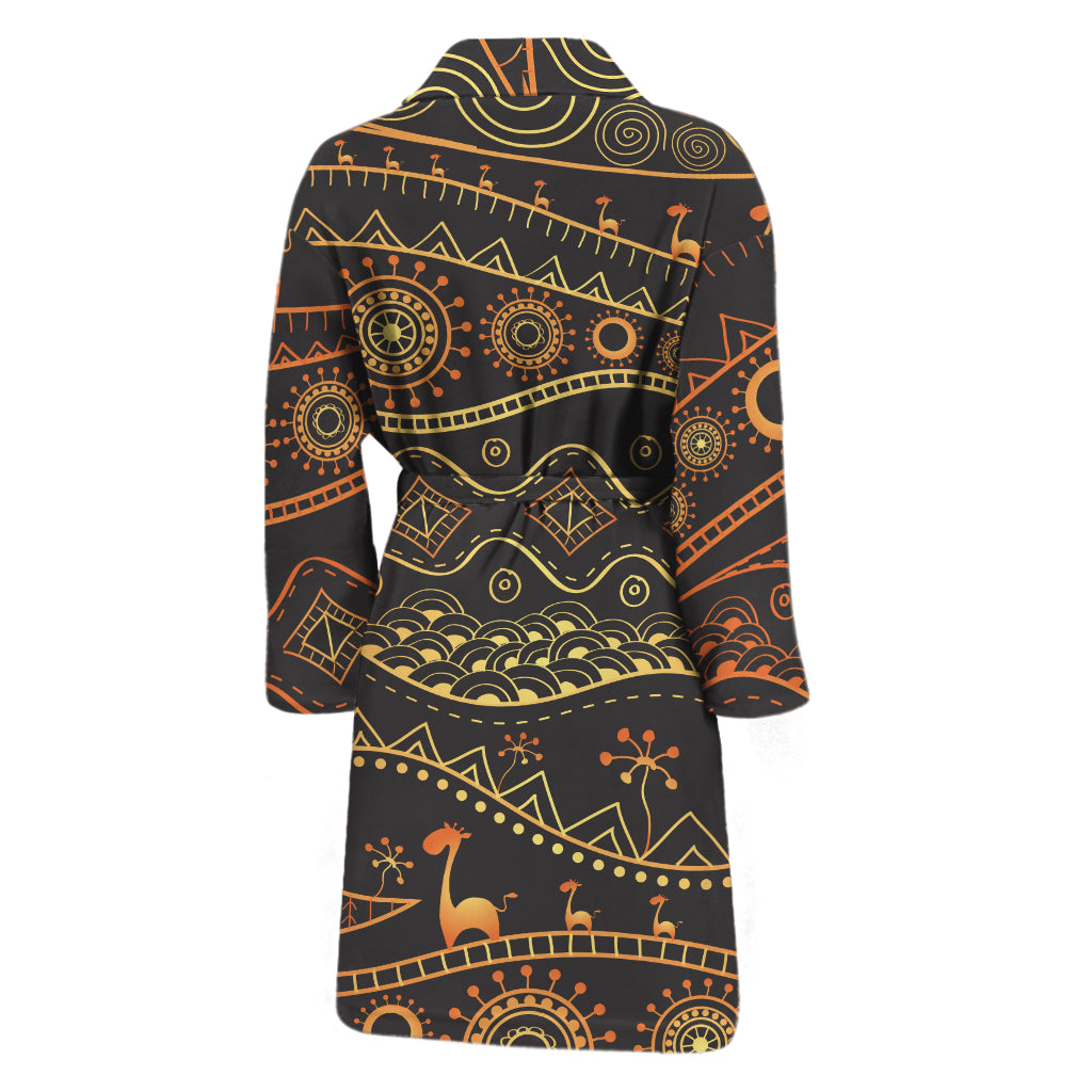 Tribal Ethnic African Pattern Print Men's Bathrobe