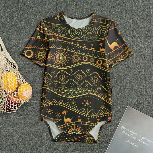 Tribal Ethnic African Pattern Print Men's Bodysuit