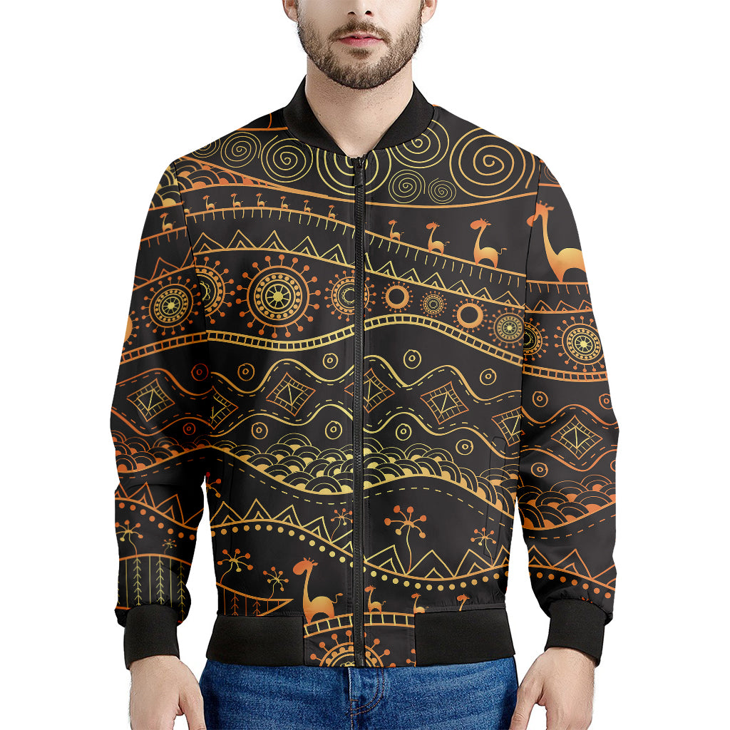 Tribal Ethnic African Pattern Print Men's Bomber Jacket