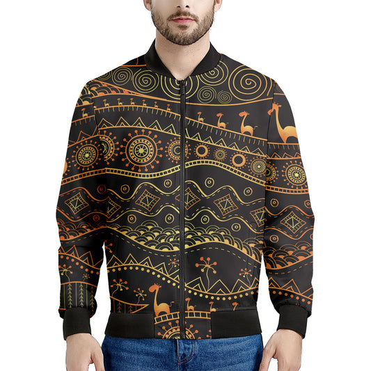 Tribal Ethnic African Pattern Print Men's Bomber Jacket