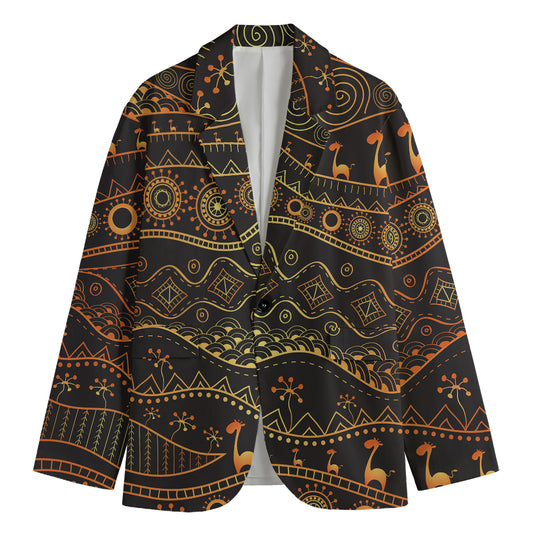 Tribal Ethnic African Pattern Print Men's Cotton Blazer