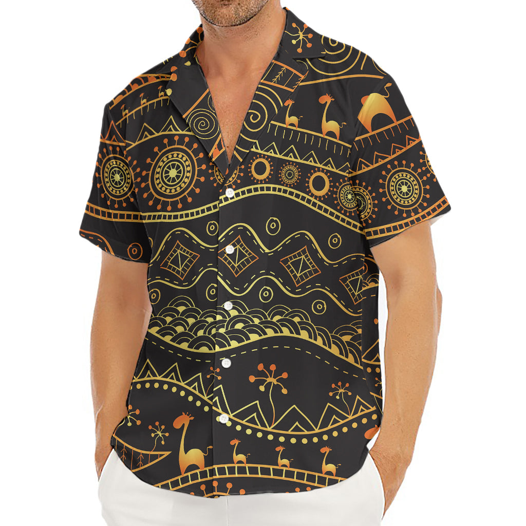 Tribal Ethnic African Pattern Print Men's Deep V-Neck Shirt