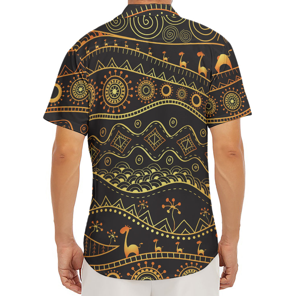 Tribal Ethnic African Pattern Print Men's Deep V-Neck Shirt