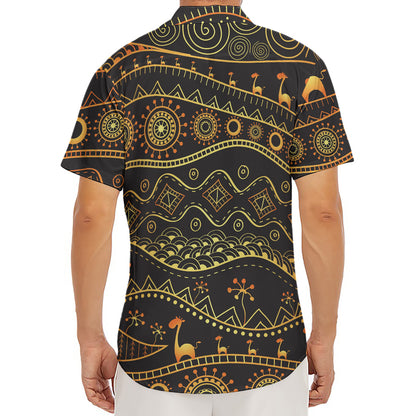 Tribal Ethnic African Pattern Print Men's Deep V-Neck Shirt