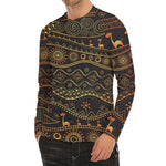 Tribal Ethnic African Pattern Print Men's Long Sleeve Rash Guard