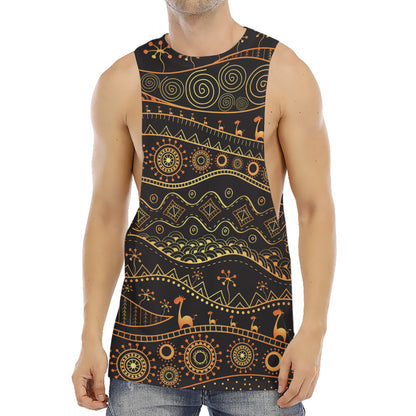 Tribal Ethnic African Pattern Print Men's Muscle Tank Top